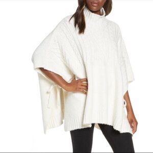 Ugg•Joanna Cable Knit Poncho•Cream•Size XS/S